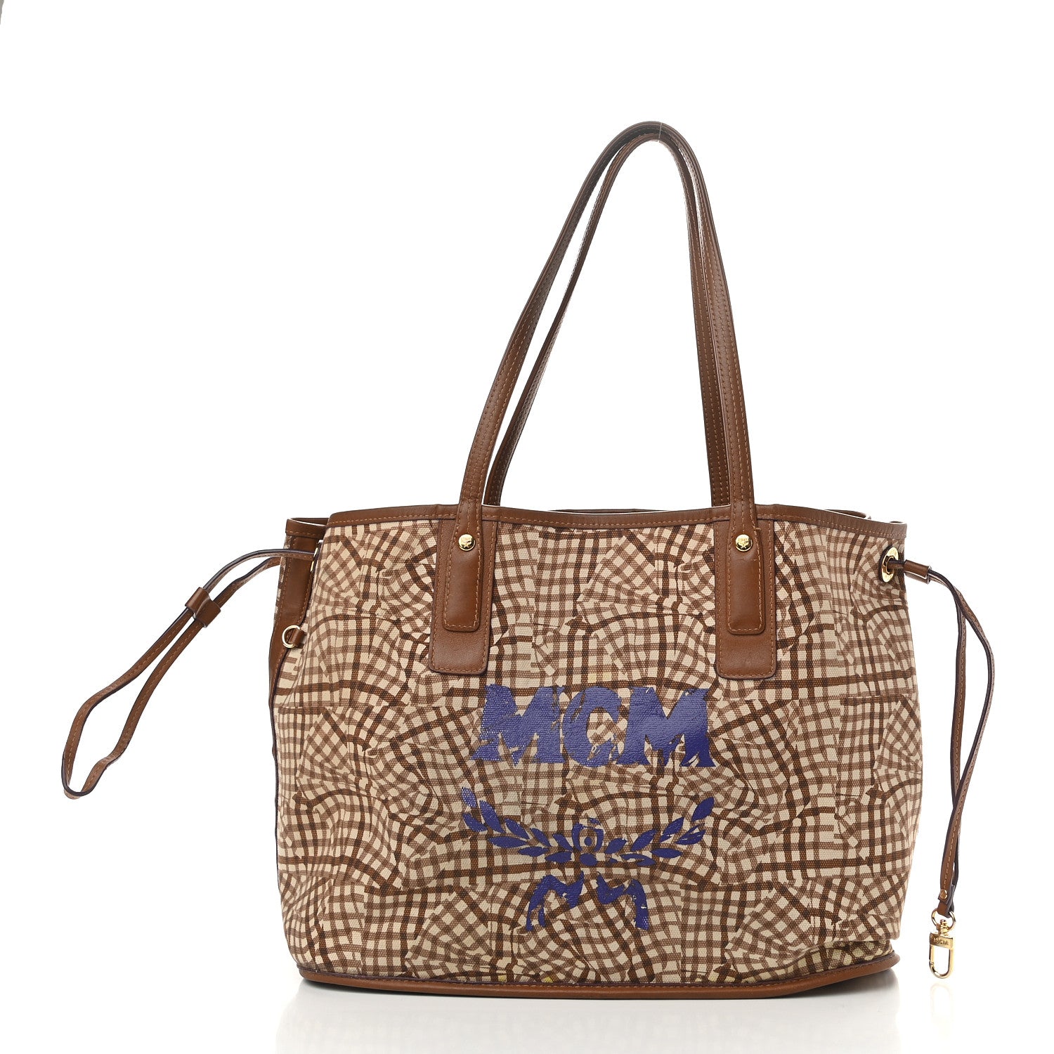 MCM Visetos Medium Liz Reversible Shopper Tote Cognac 4 of 14