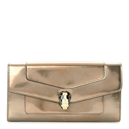 Bulgari Metallic Calfskin Serpenti Forever Wallet Gold 1 of 10