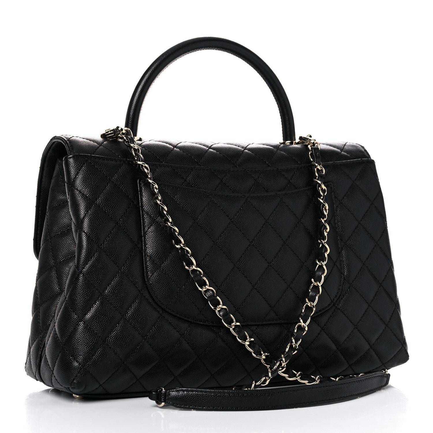 Chanel Caviar Quilted Medium Coco Handle Flap Black 3 of 15