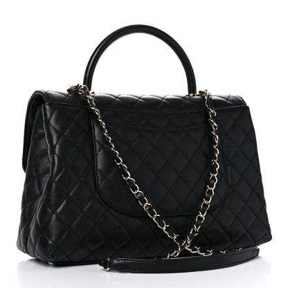 Chanel Caviar Quilted Medium Coco Handle Flap Black 3 of 15