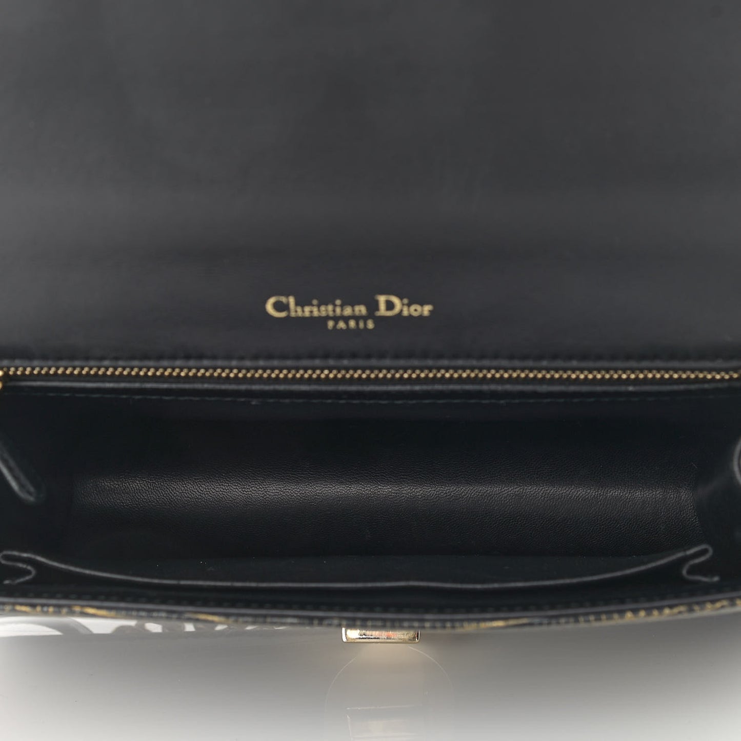 Lizard Medium Diorama Flap Bag Black Gold