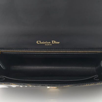 Christian Dior Lizard Medium Diorama Flap Bag Black Gold 5 of 13