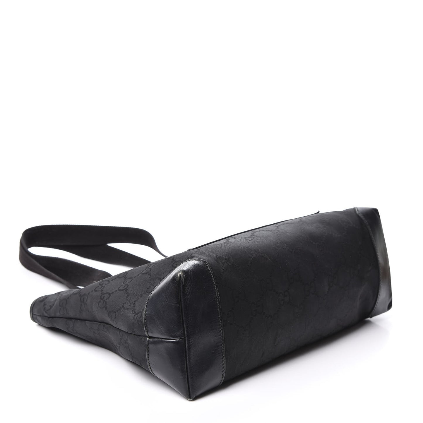 Nylon Monogram Calfskin Large Tote Bag Black