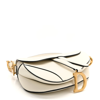 Christian Dior Grained Calfskin Saddle Bag White 3 of 10