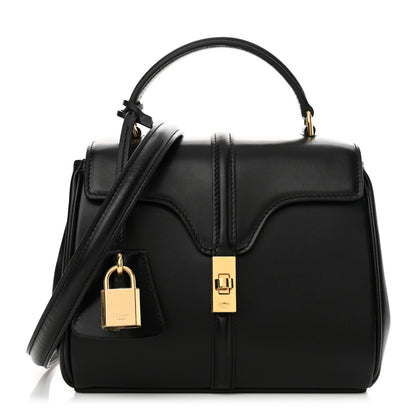 Celine Satinated Calfskin Mini 16 Top Handle Bag Black 1 of 11