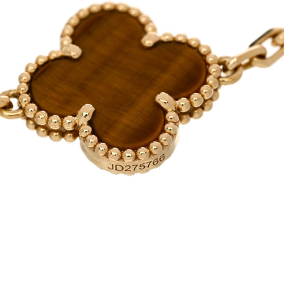 Van Cleef & Arpels 18K Yellow Gold Tiger Eye 5 Motifs Vintage Alhambra Bracelet 5 of 5