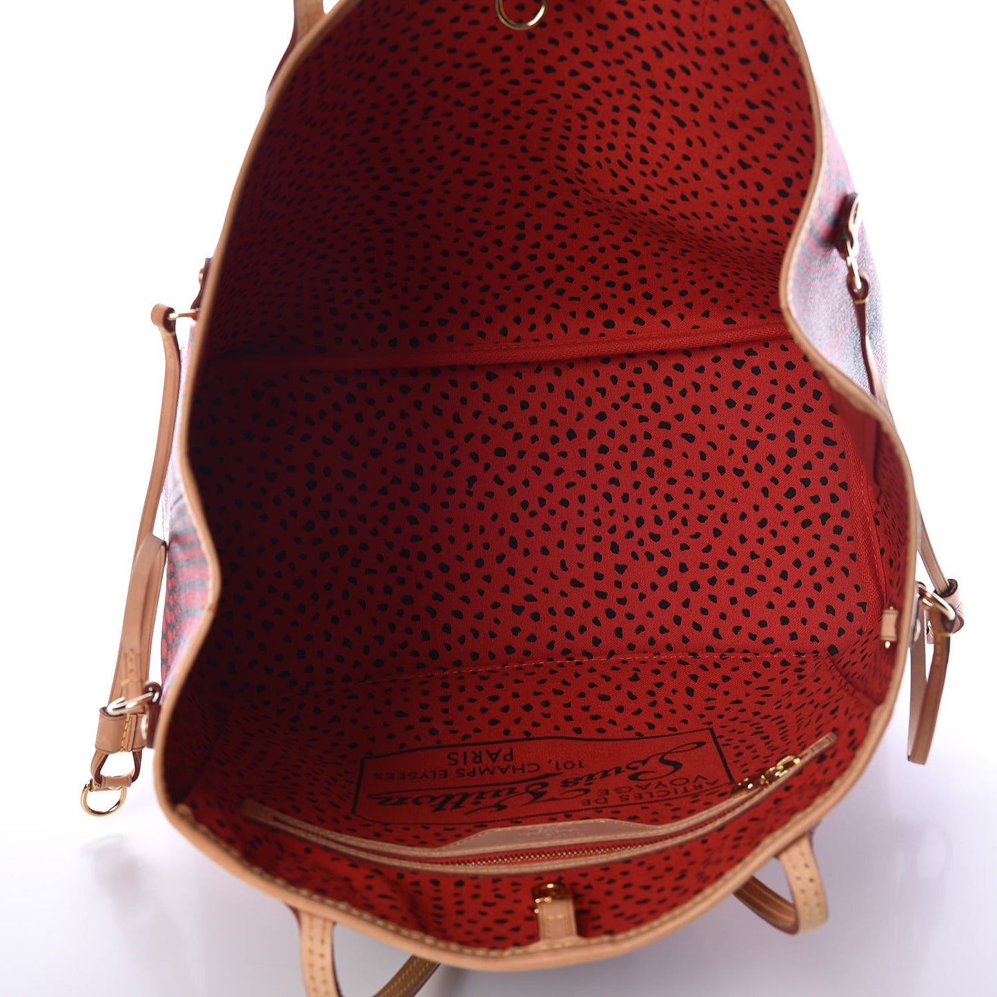 Monogram Kusama Waves Neverfull MM Red