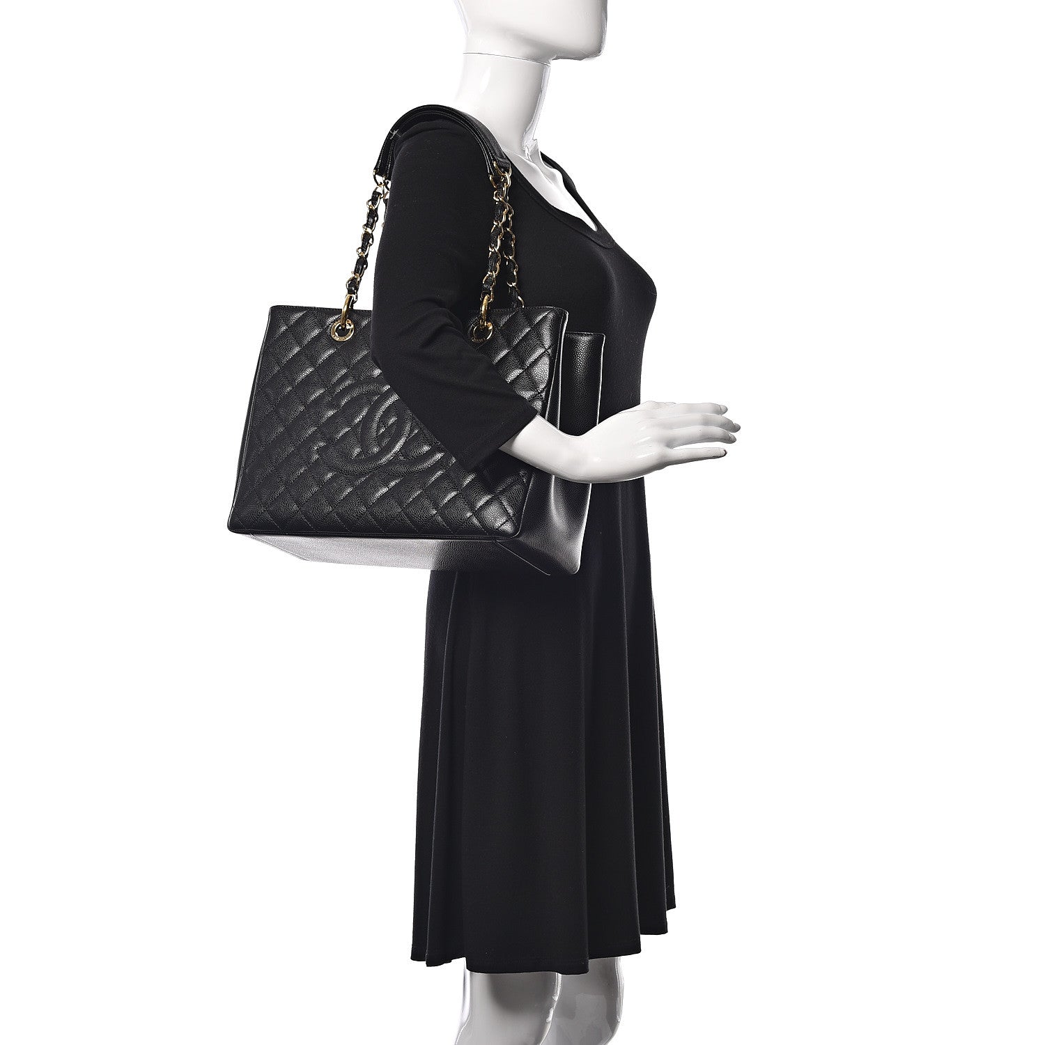 Chanel Caviar Quilted Grand Shopping Tote GST Black 2 of 11