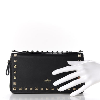 Valentino Garavani Calfskin Rockstud Travel Wallet Black 2 of 8