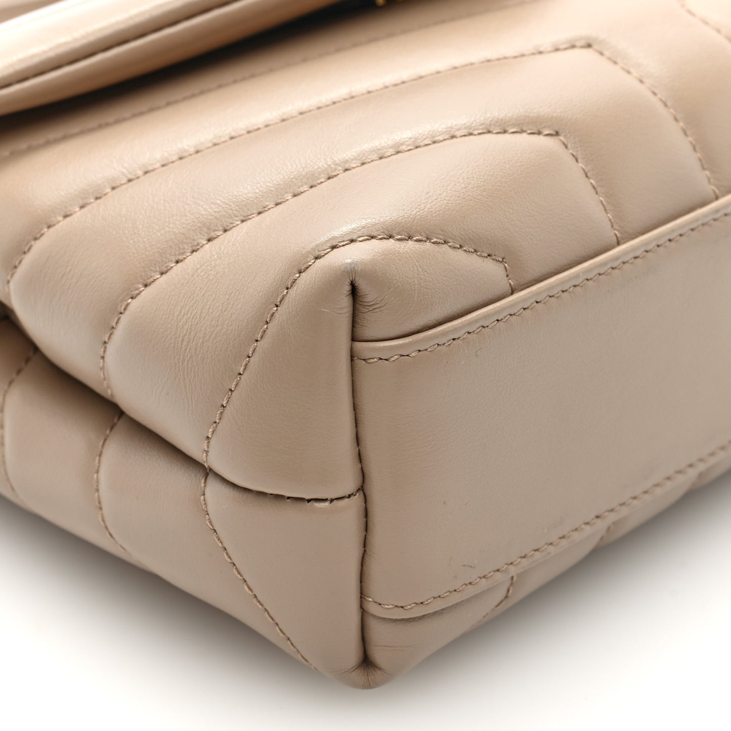 Calfskin Y Quilted Monogram Toy Loulou Crossbody Bag Dark Beige