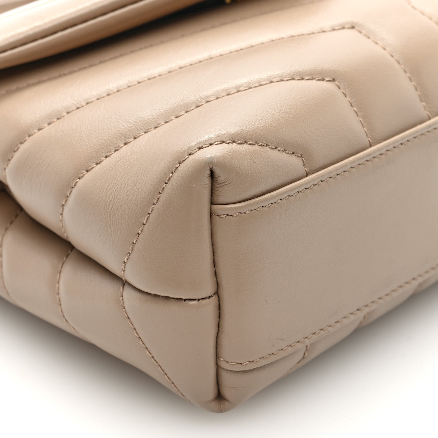 Saint Laurent Calfskin Y Quilted Monogram Toy Loulou Crossbody Bag Dark Beige 8 of 9