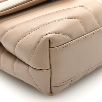 Saint Laurent Calfskin Y Quilted Monogram Toy Loulou Crossbody Bag Dark Beige 8 of 9