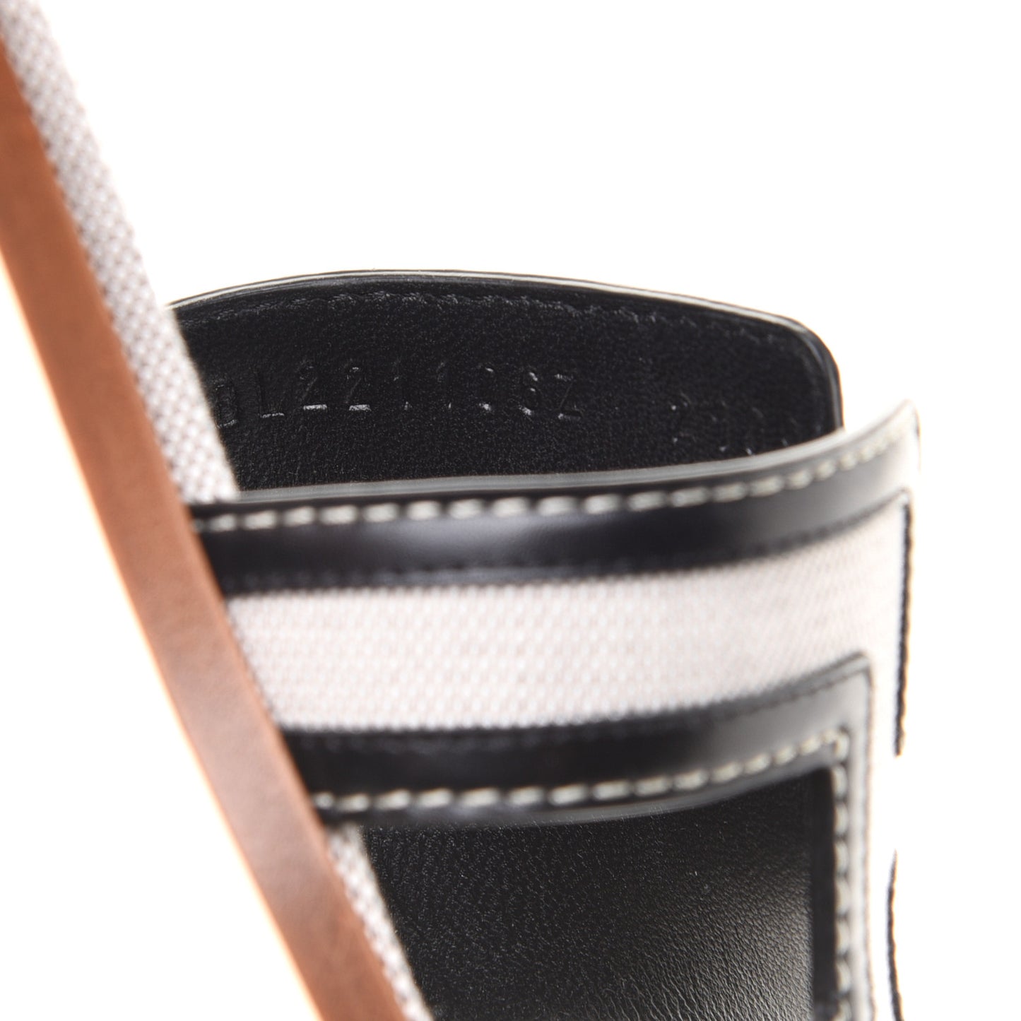 Calfskin Canvas Oran Sandals 37 Black
