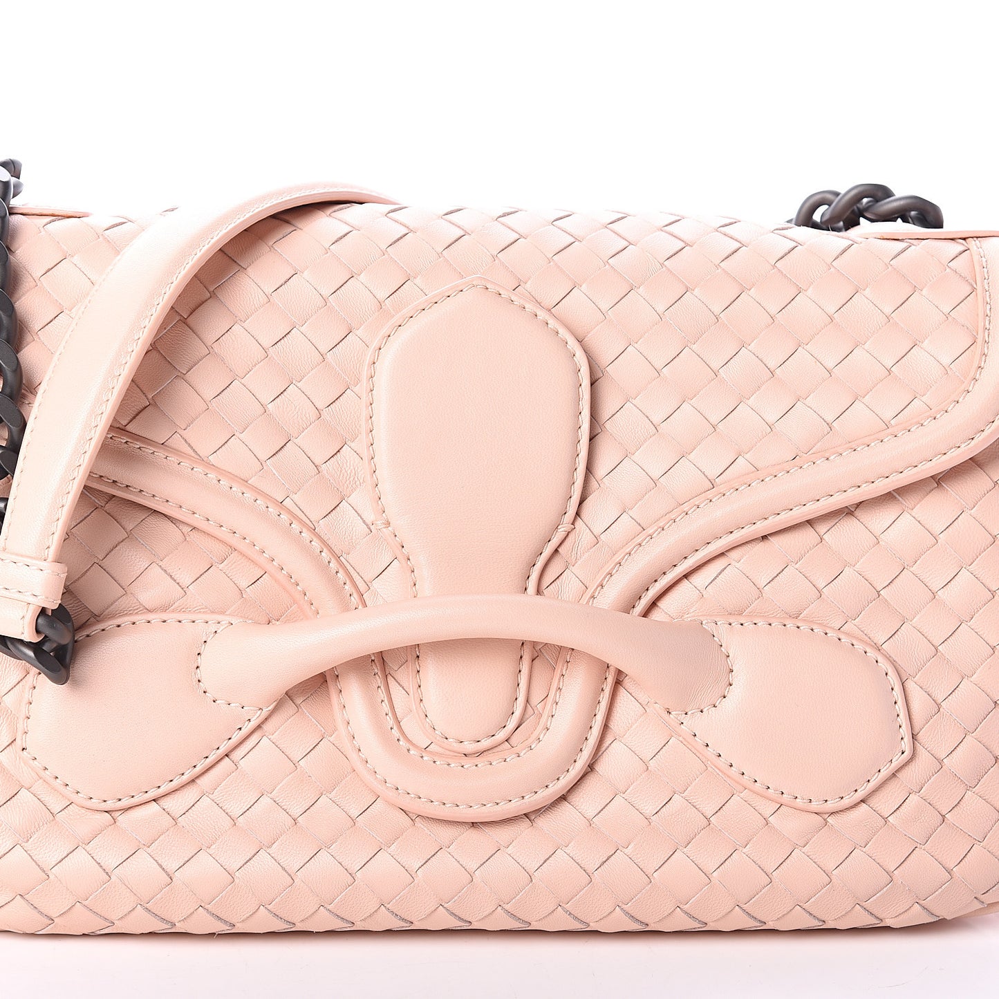 Nappa Intrecciato Rialto Shoulder Bag Flamingo