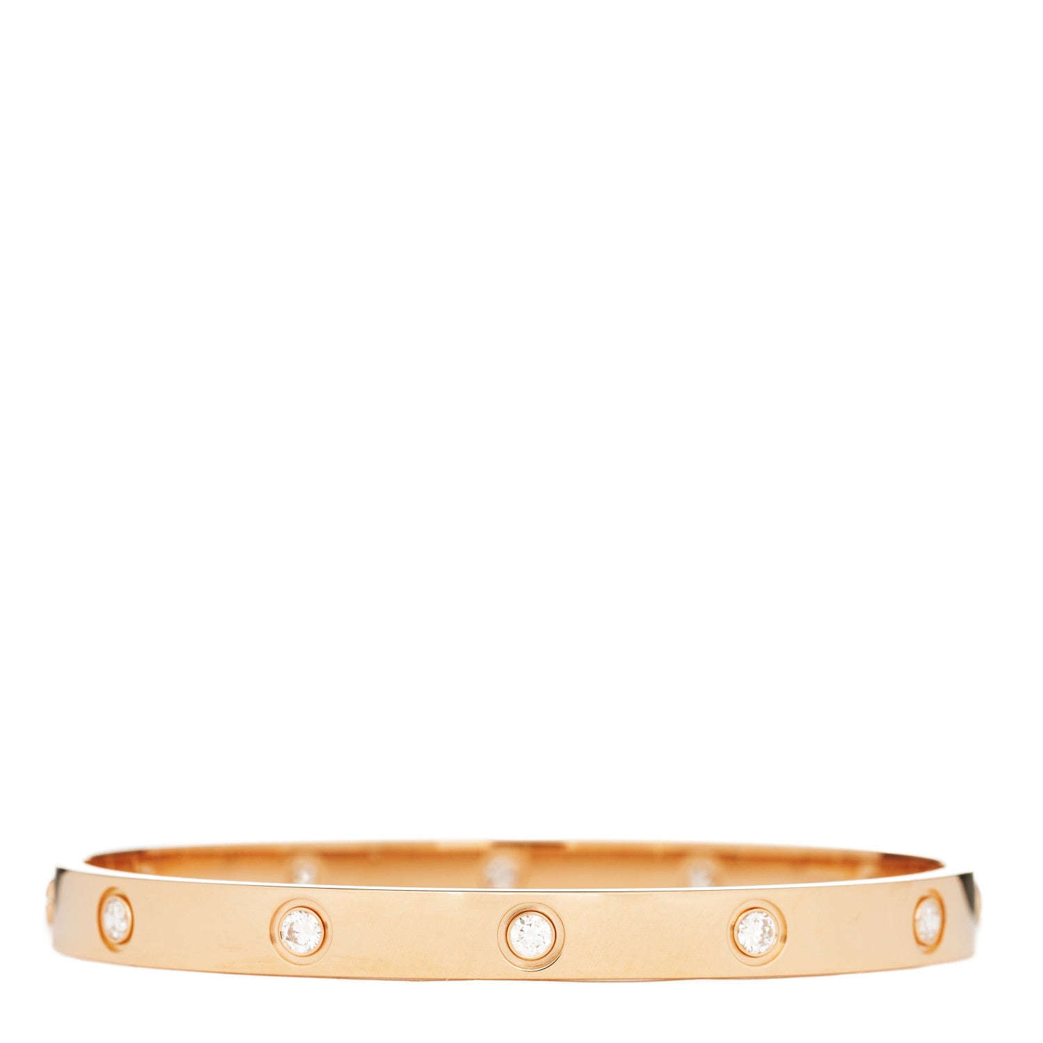 Cartier 18K Pink Gold 10 Diamond LOVE Bracelet 18 1 of 5