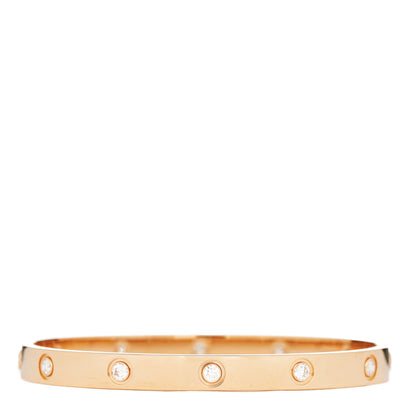 Cartier 18K Pink Gold 10 Diamond LOVE Bracelet 18 1 of 5