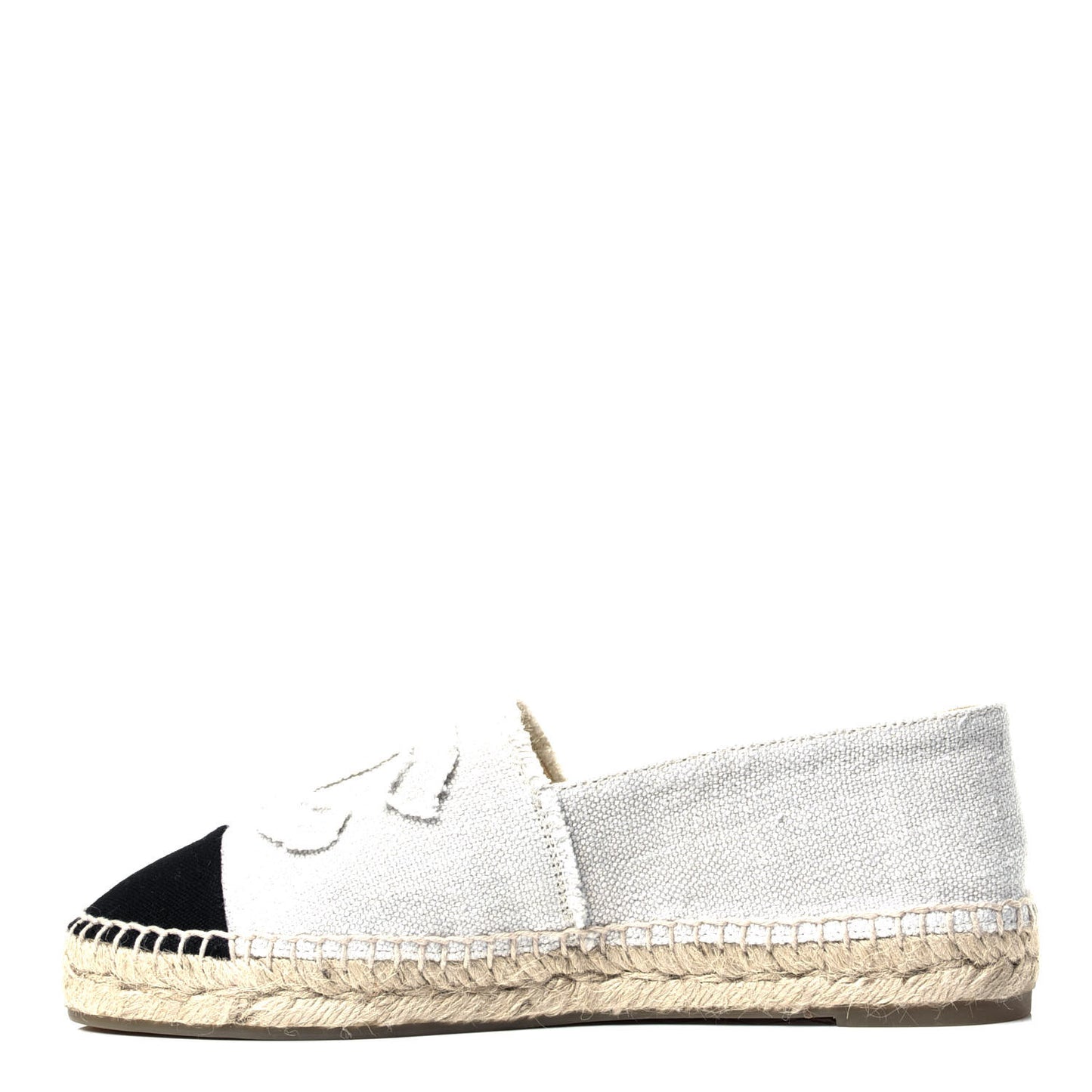 Linen CC Espadrilles 39 White Black