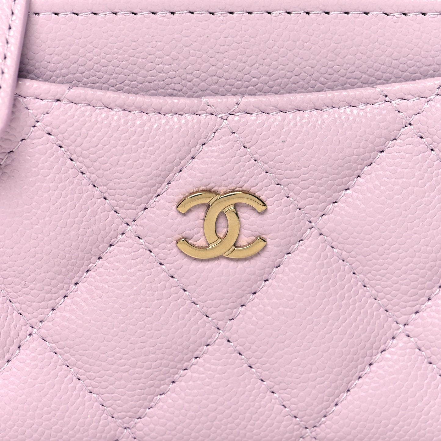Caviar Quilted CC Zip Around Card Holder Pink