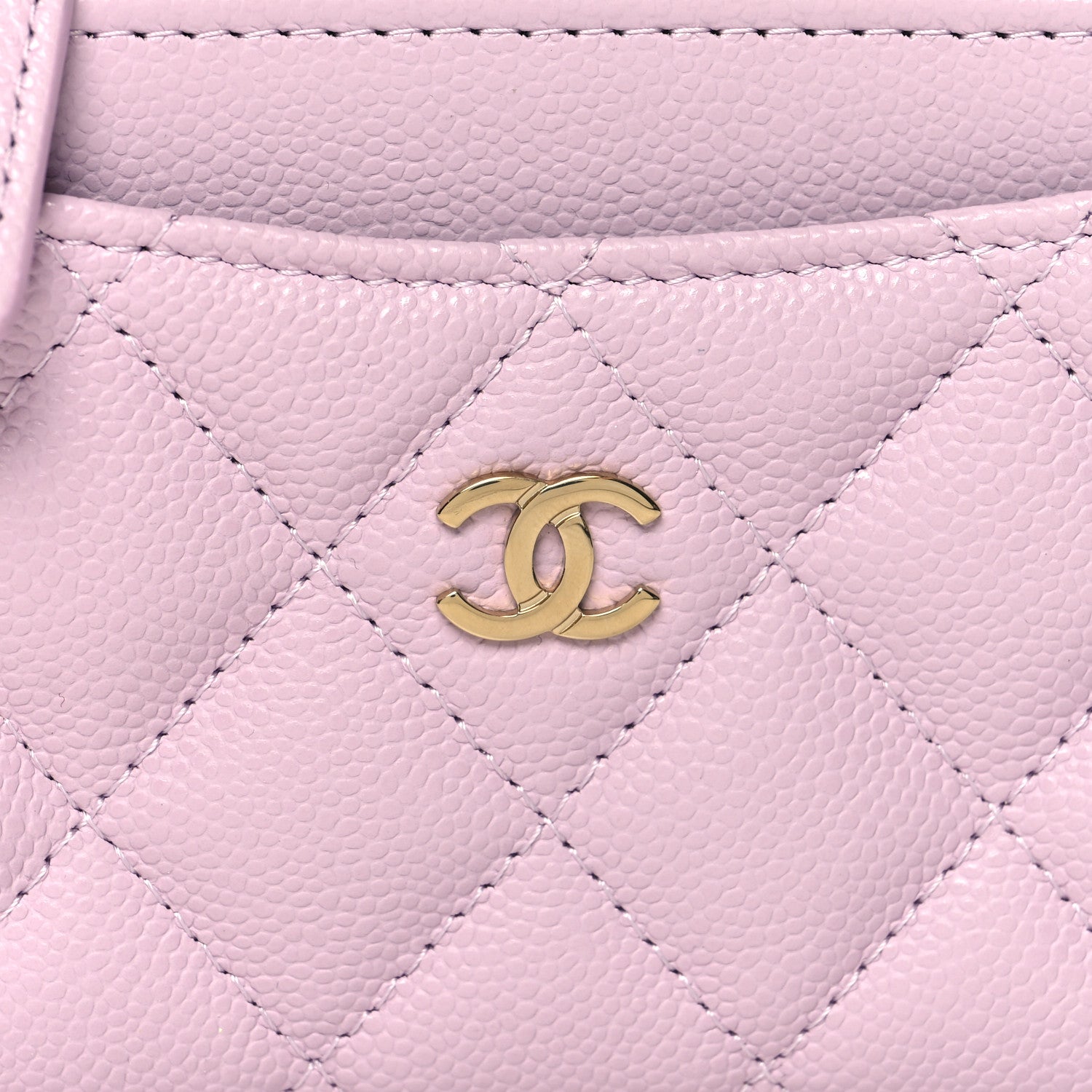 Chanel Caviar Quilted CC Zip Around Card Holder Pink 9 of 9