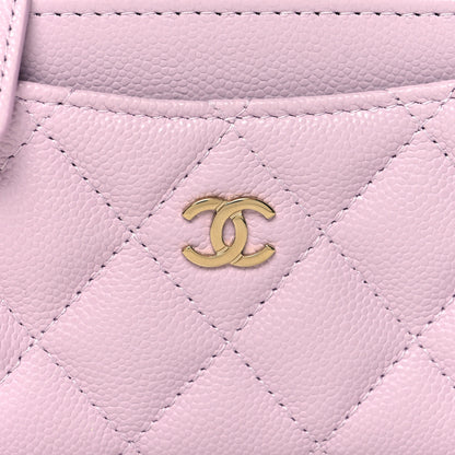 Chanel Caviar Quilted CC Zip Around Card Holder Pink 9 of 9