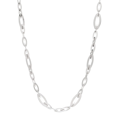 Roberto Coin 18K White Gold Blue Sapphire Chic and Shine Oval Link Necklace 1 of 4
