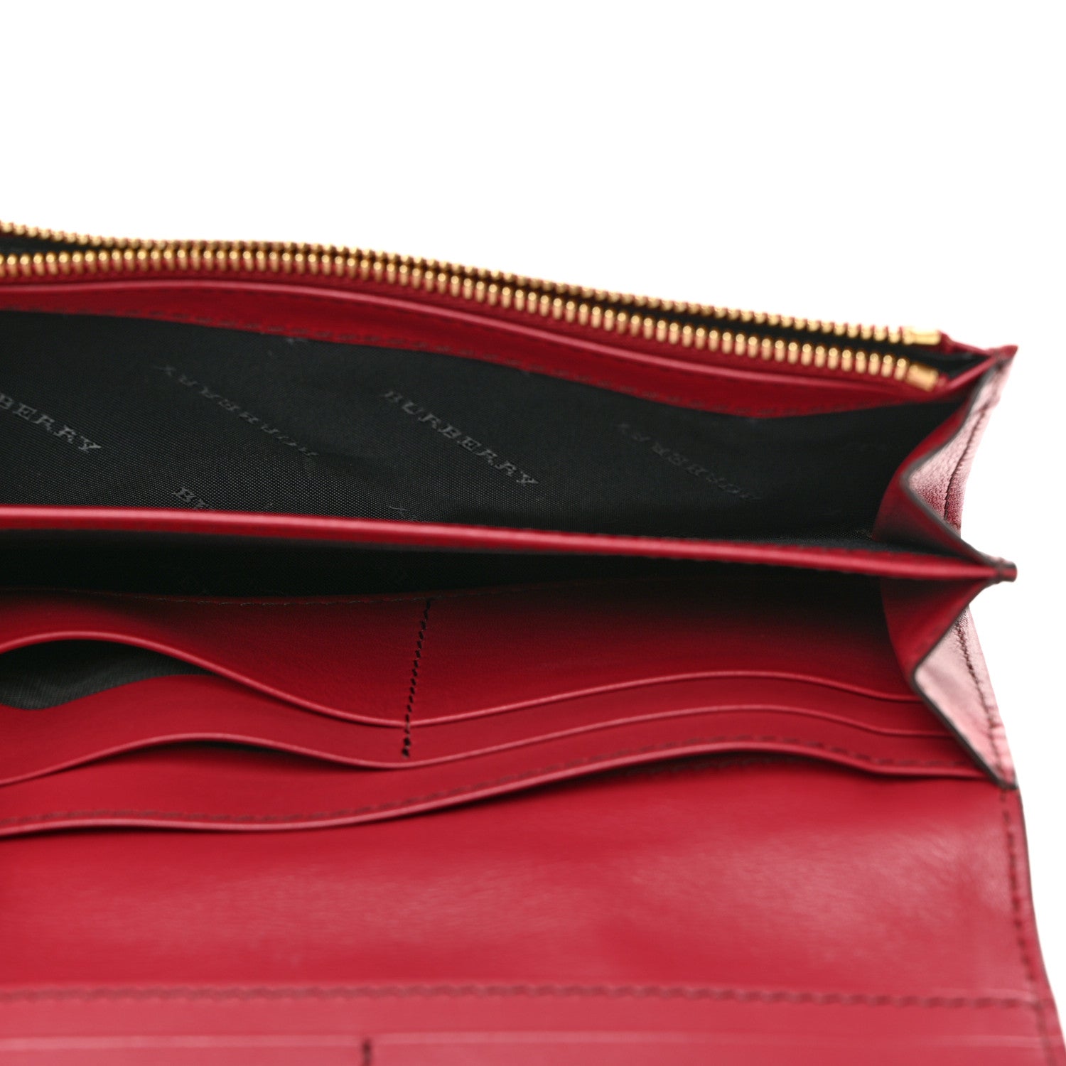 Burberry Calfskin Haymarket Check Henley Wallet Red 5 of 7