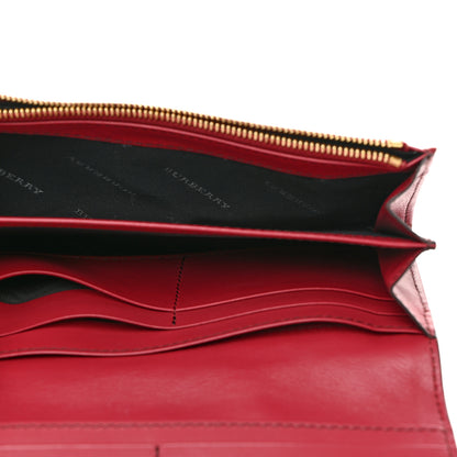 Burberry Calfskin Haymarket Check Henley Wallet Red 5 of 7