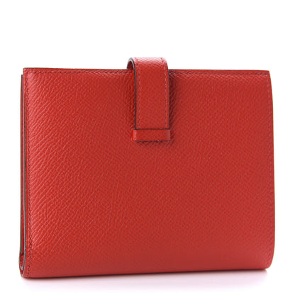 Hermes Epsom Bearn Compact Wallet Rouge De Coeur 3 of 10