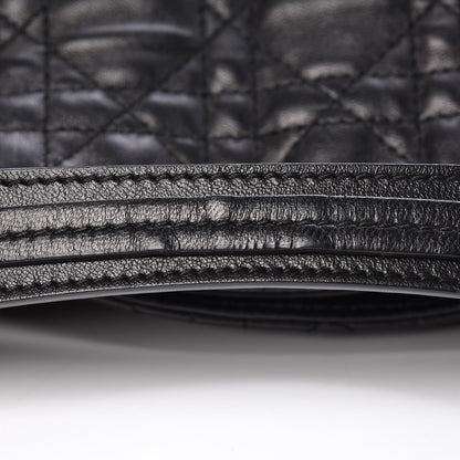 Christian Dior Lambskin Cannage Medium Dior Soft Hobo Black 10 of 10