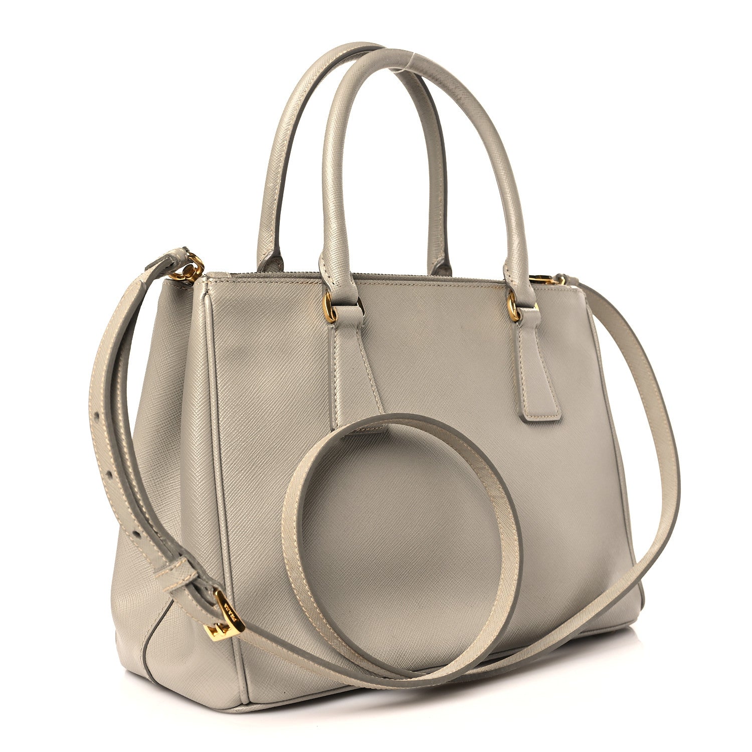 Prada Saffiano Small Galleria Double Zip Tote Pomice 3 of 12