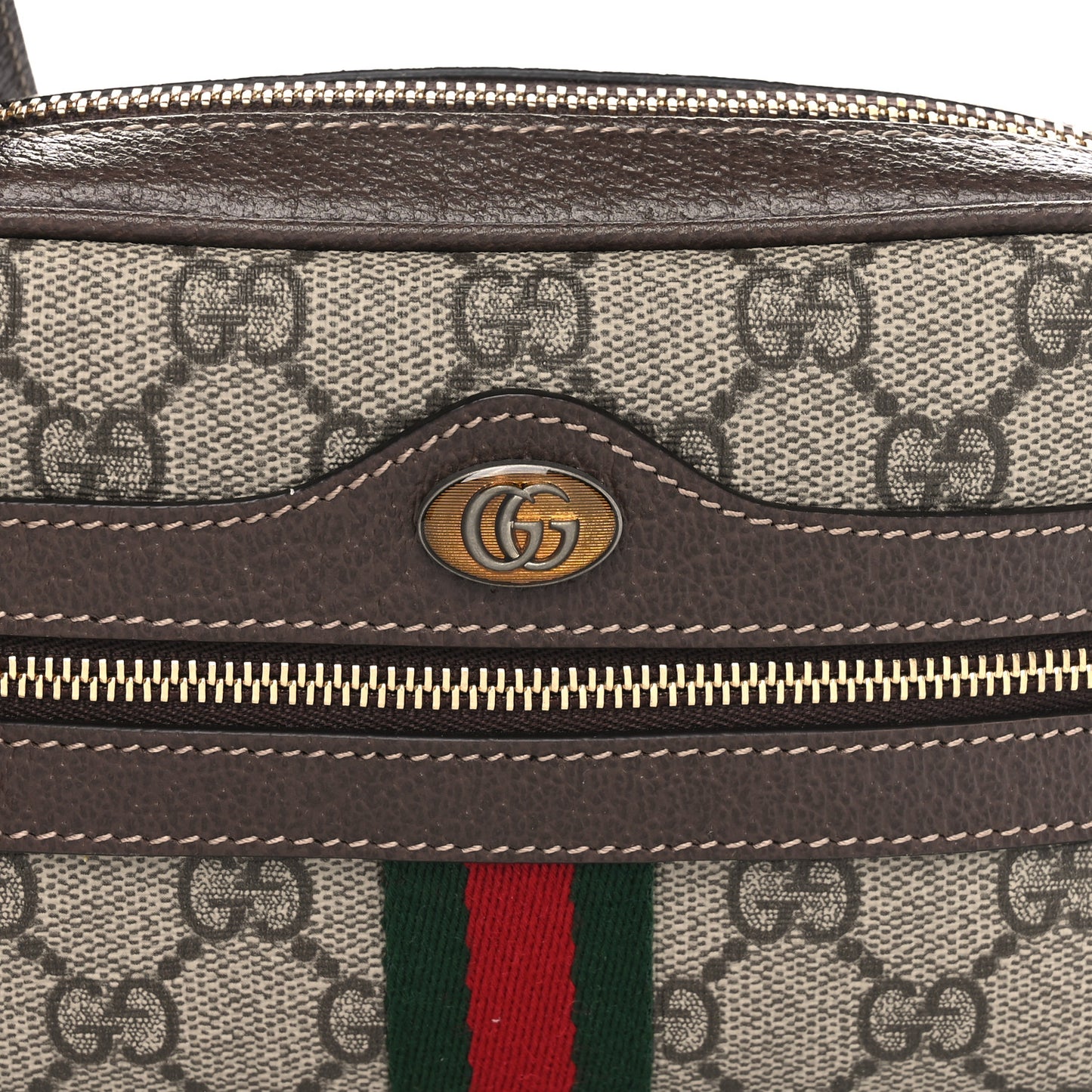 GG Supreme Monogram Web Mini Ophidia Shoulder Bag Brown