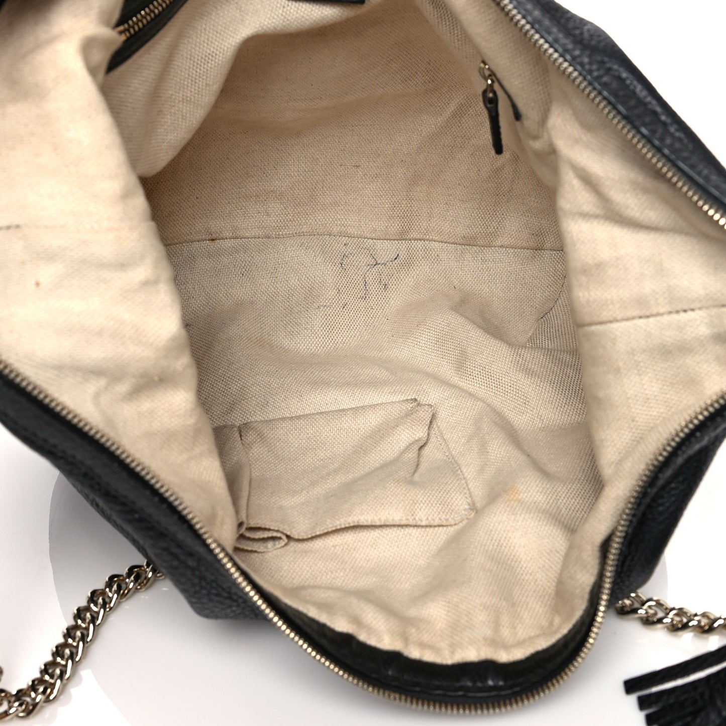 Pebbled Calfskin Medium Soho Chain Hobo Black