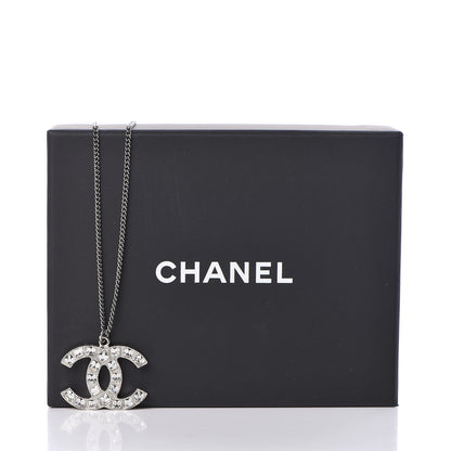 Chanel Baguette Crystal CC Necklace Silver 5 of 5