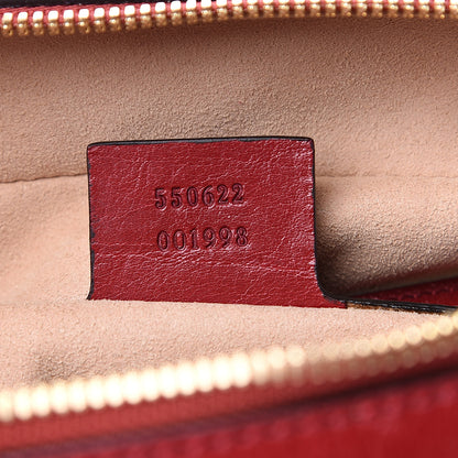 Gucci Suede Calfskin Web Small Ophidia Top Handle Shoulder Bag New Blue Romantic Cherry 6 of 11