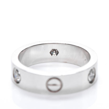 Cartier 18K White Gold 3 Diamond 5.5mm LOVE Ring 57 8 5 of 7