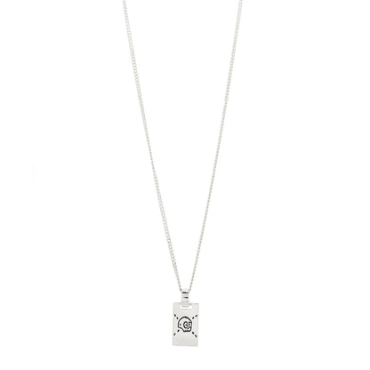 Gucci Sterling Silver GucciGhost Hamlet Skull Dog Tag Pendant Necklace 1 of 5