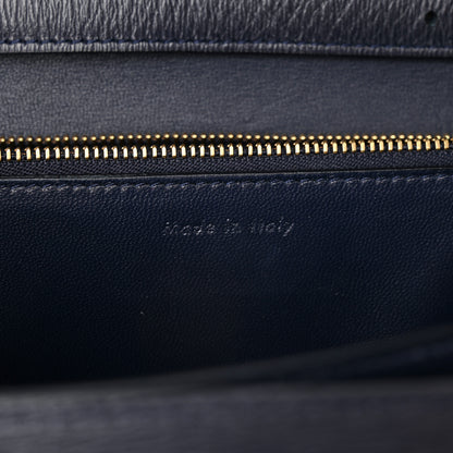 Celine Liege Calfskin Medium Classic Box Flap Bag Dark Blue 7 of 14