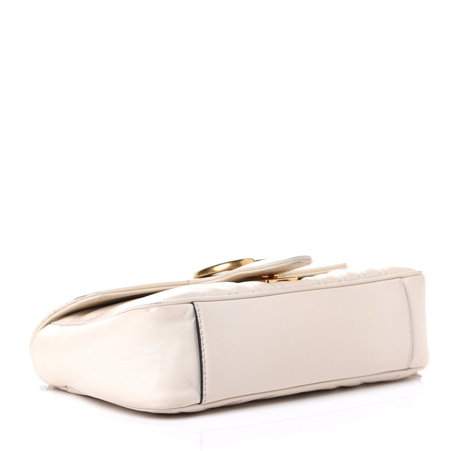 Gucci Calfskin Matelasse Small GG Marmont Shoulder Bag White 4 of 5