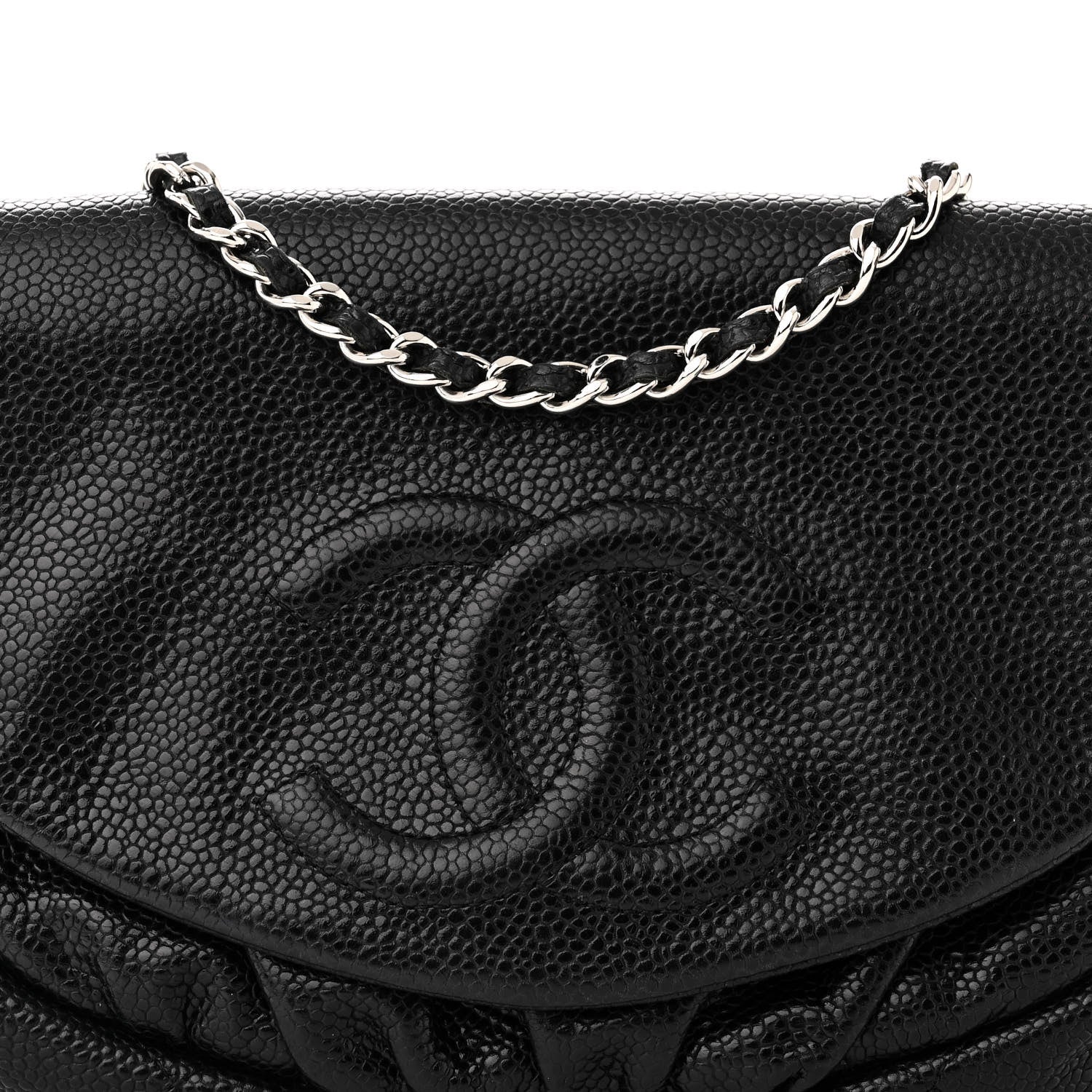 Chanel Caviar Half Moon Wallet On Chain WOC Black 10 of 13