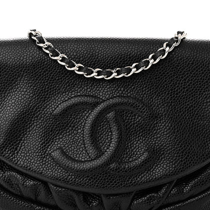 Chanel Caviar Half Moon Wallet On Chain WOC Black 10 of 13