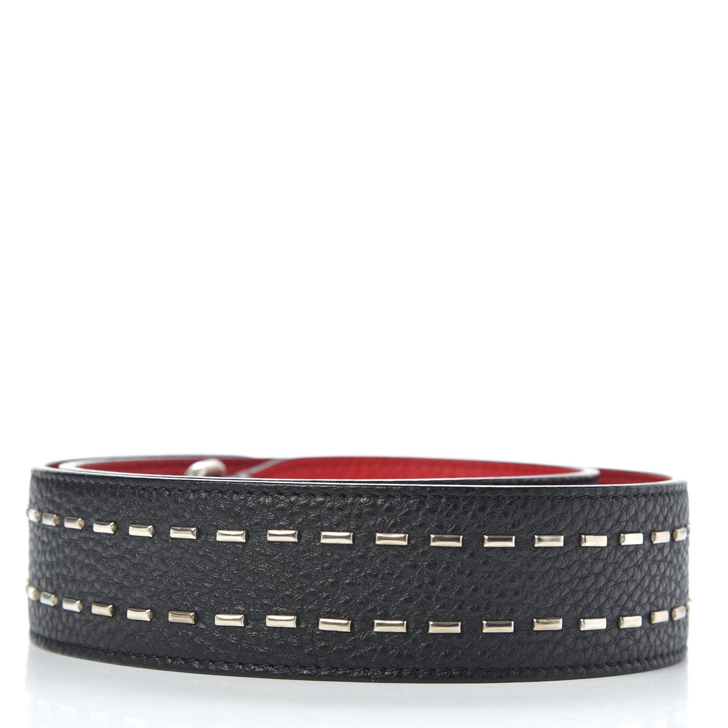 Cuoio Romano Metal Stitch Strap You Black Red