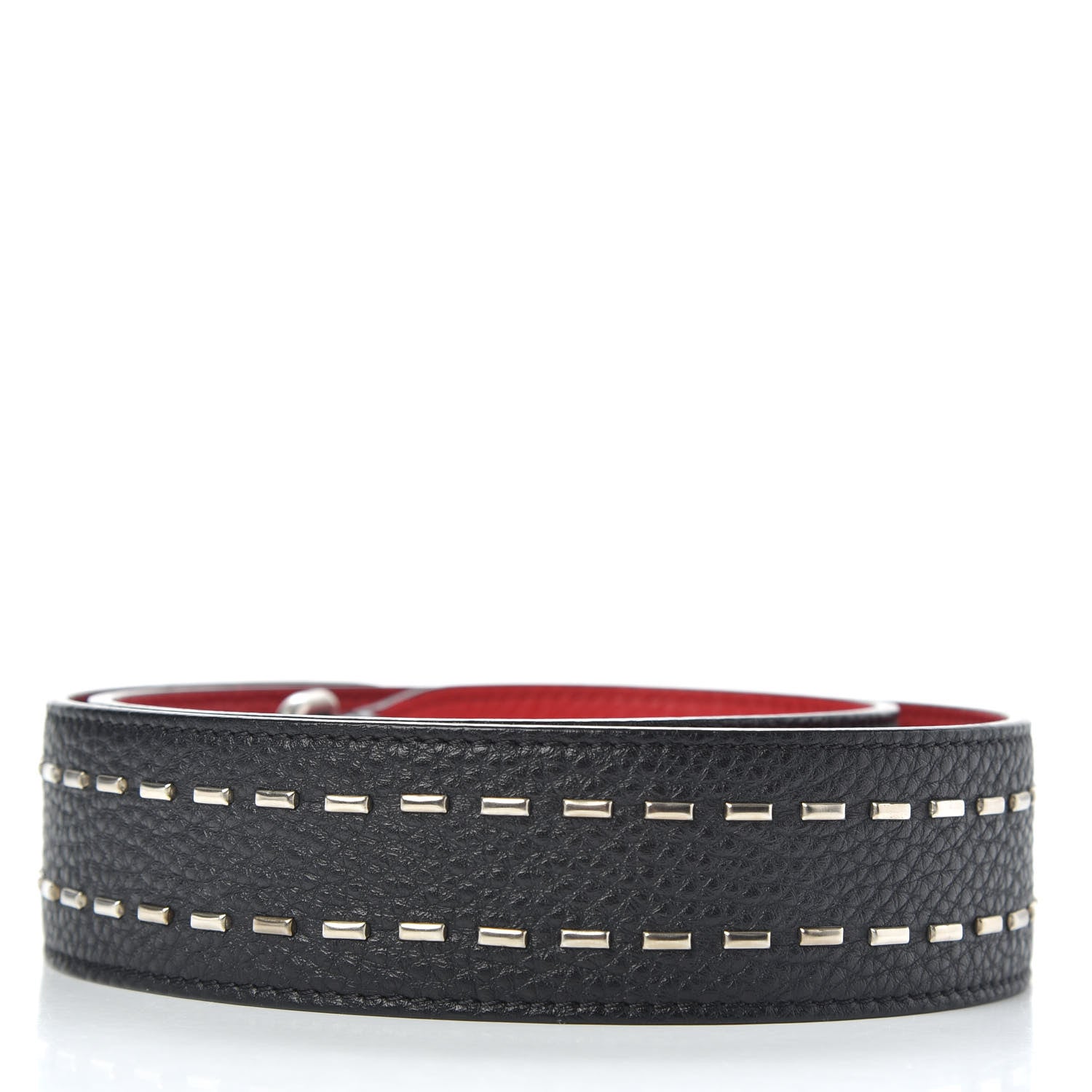 Fendi Cuoio Romano Metal Stitch Strap You Black Red 2 of 4