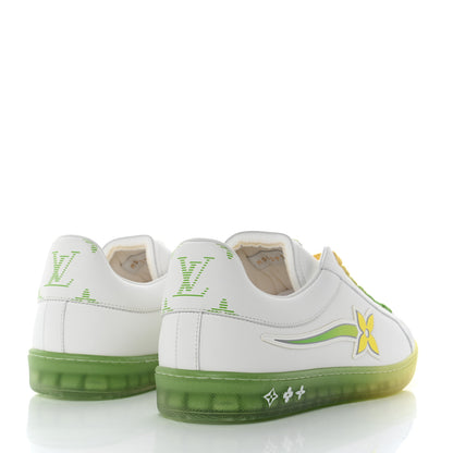 Louis Vuitton Calfskin Mens Luxembourg Samothrace Sneakers 7 White Yellow Green 4 of 8