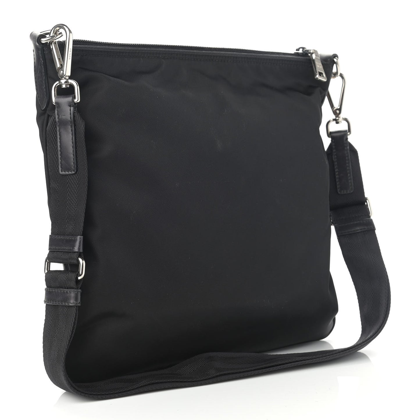 Nylon Vela Flat Messenger Bag Black