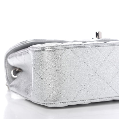 Chanel Metallic Lambskin Quilted Mini Rectangular Flap Silver 6 of 9