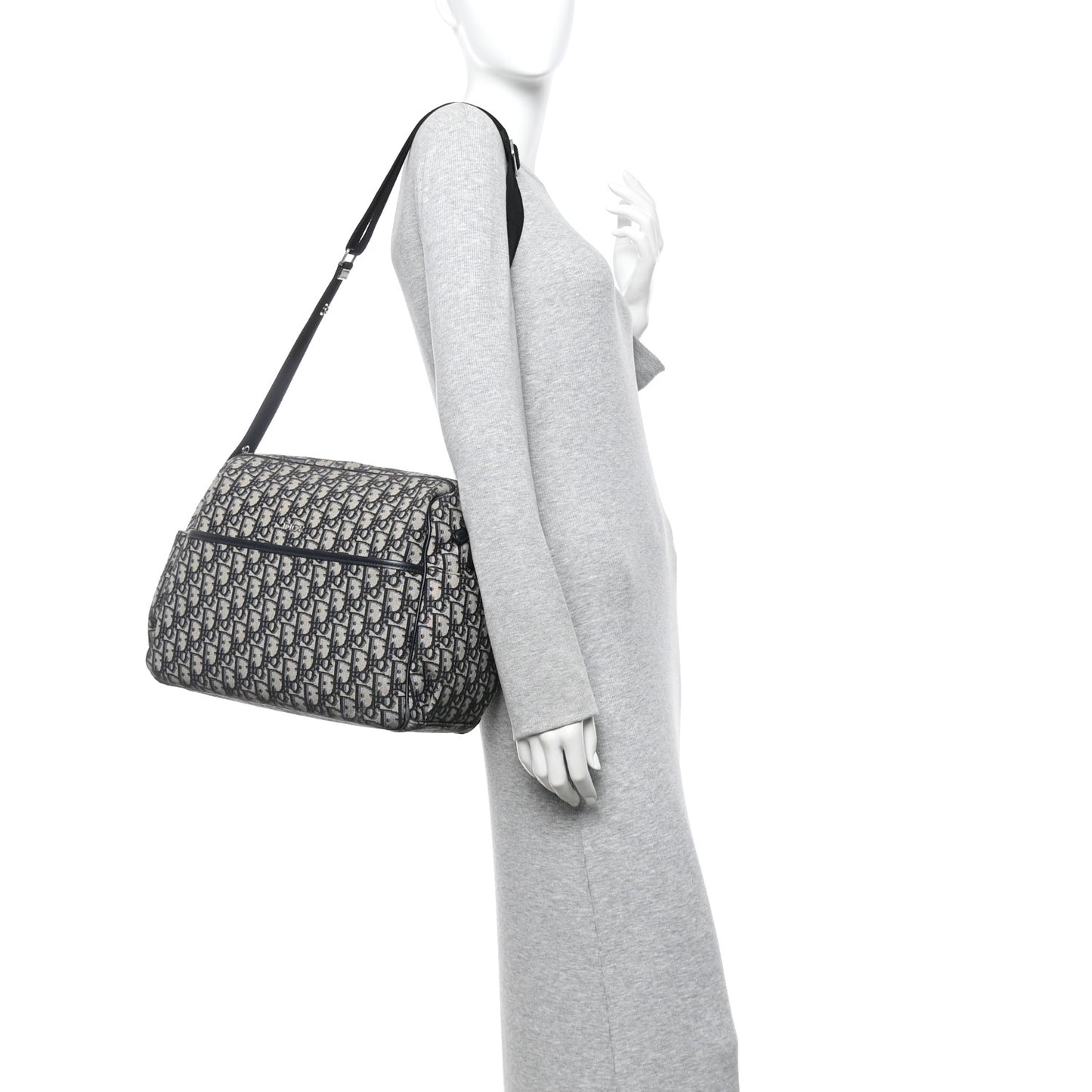 Oblique Baby Changing Bag Beige Black