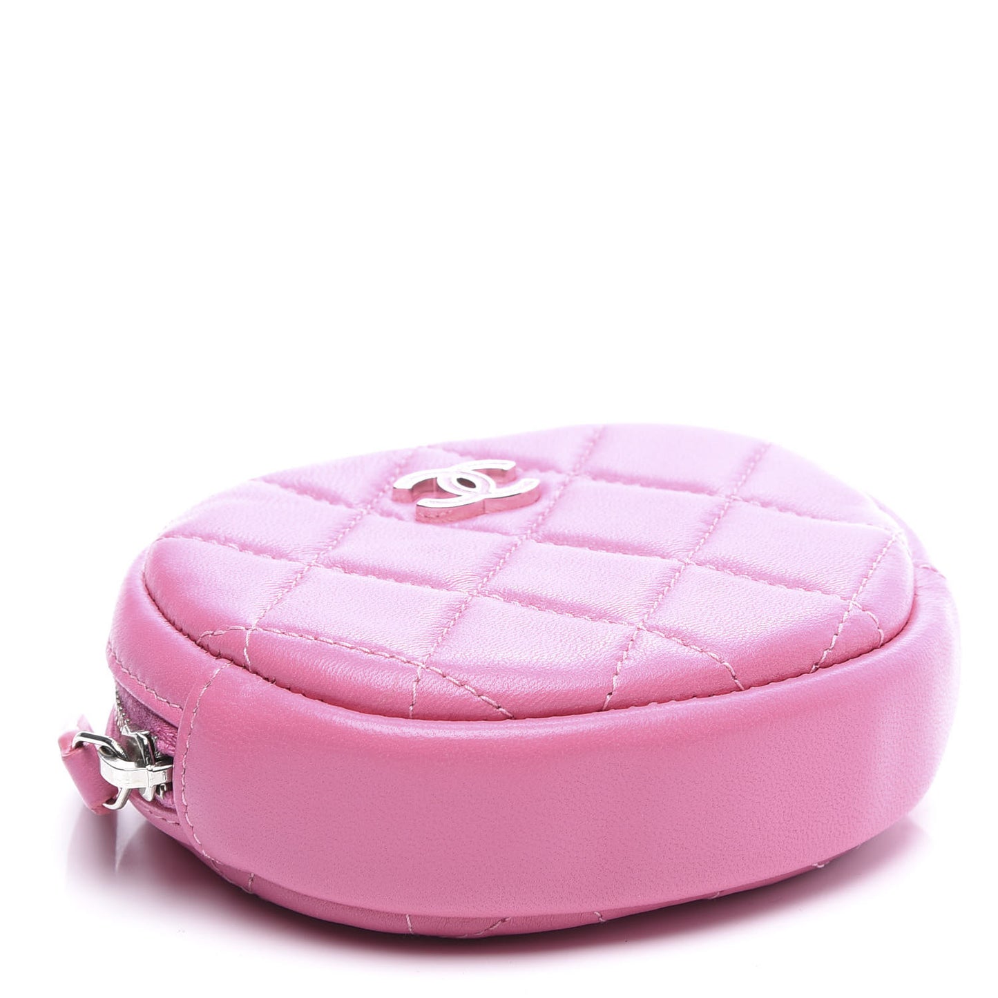 Lambskin Quilted Zip Around Classic Coin Purse Pink
