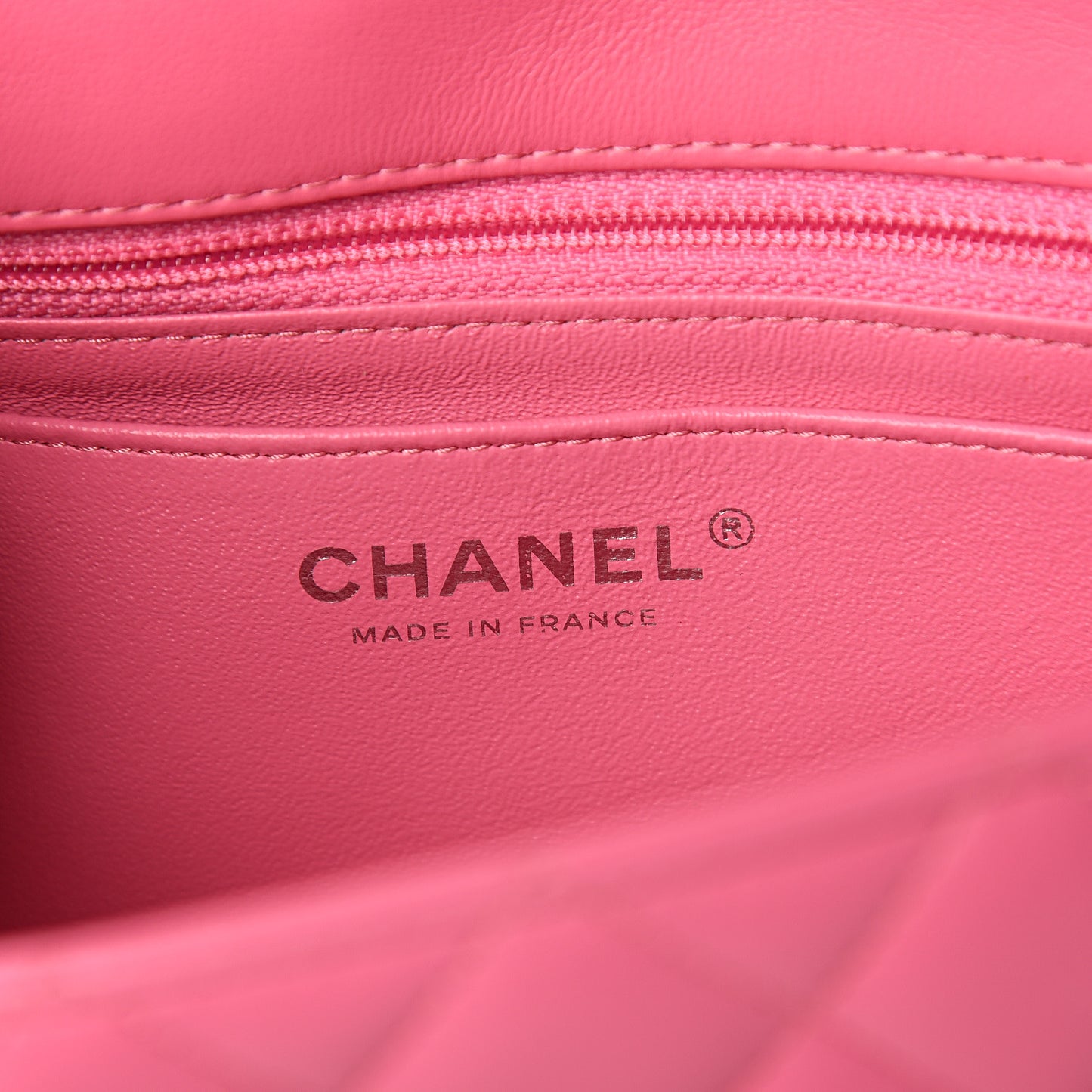 Lambskin Quilted Mini Rectangular Flap Pink