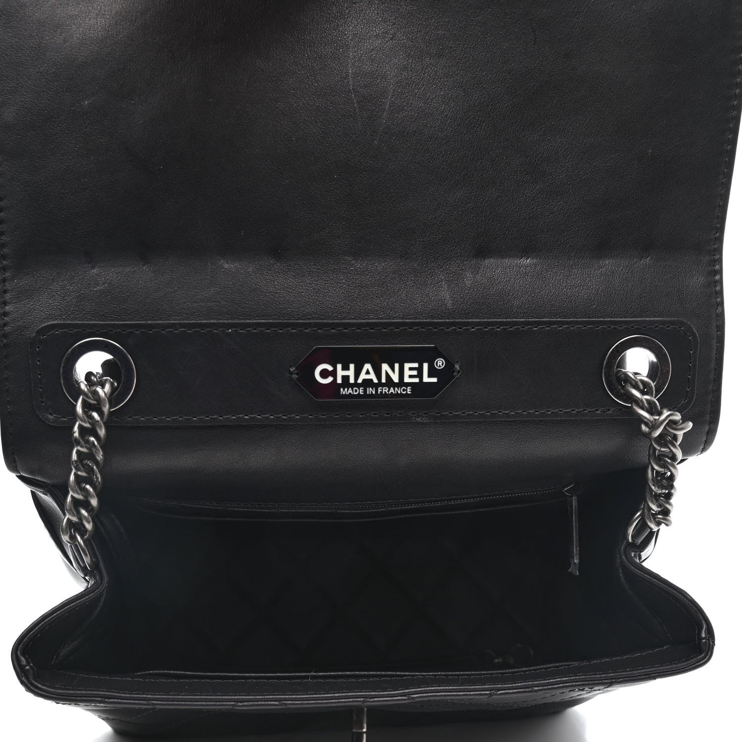 Chanel Calfskin Stitched Urban Luxury Top Handle Bag Black 4 of 4
