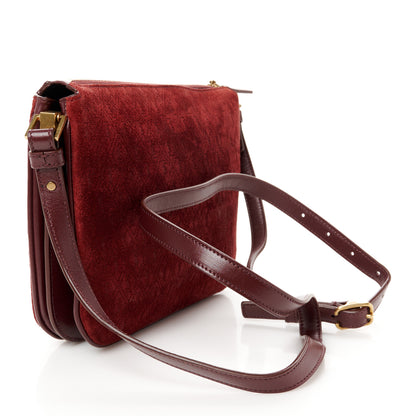 Saint Laurent Suede All-Over Monogram Crossbody Burgundy 3 of 11